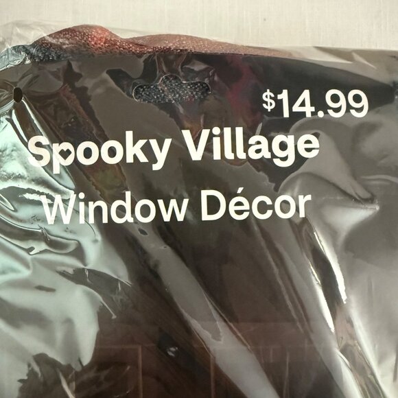 Halloween Window Decor 2 Pack 35 × 60 inch Panels Green Cat Eyes Spooky Village - Picture 5 of 10